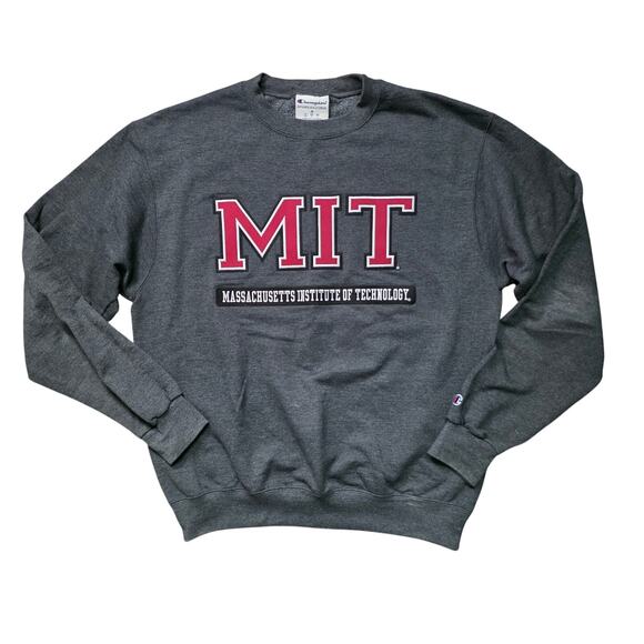 Champion MIT Sweatshirt Men’s Medium Gray Fleece Crewneck College - Picture 1 of 6